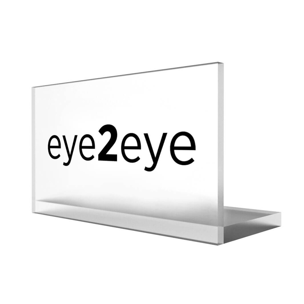 Dual Logohalter, Acryl, 150 × 85 × 65 mm