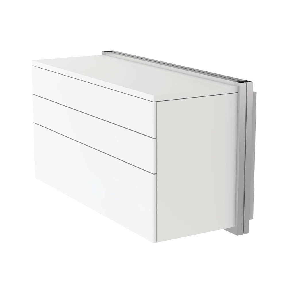 Wandschrank, 3 Schubladen, Push‑System, weiß