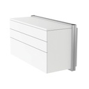 Armario mural con 3 cajones, sistema push, blanco