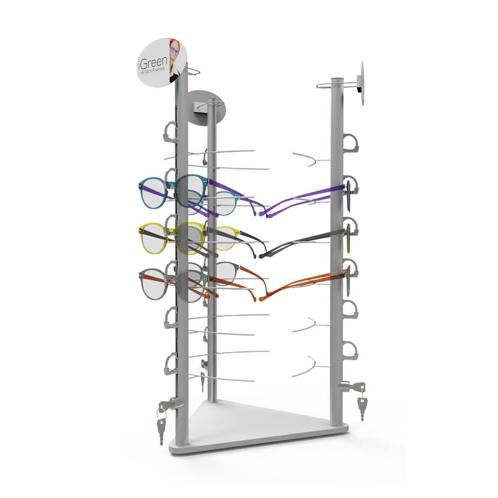 Table display with 3 rods RR6 (18), 330x720 mm