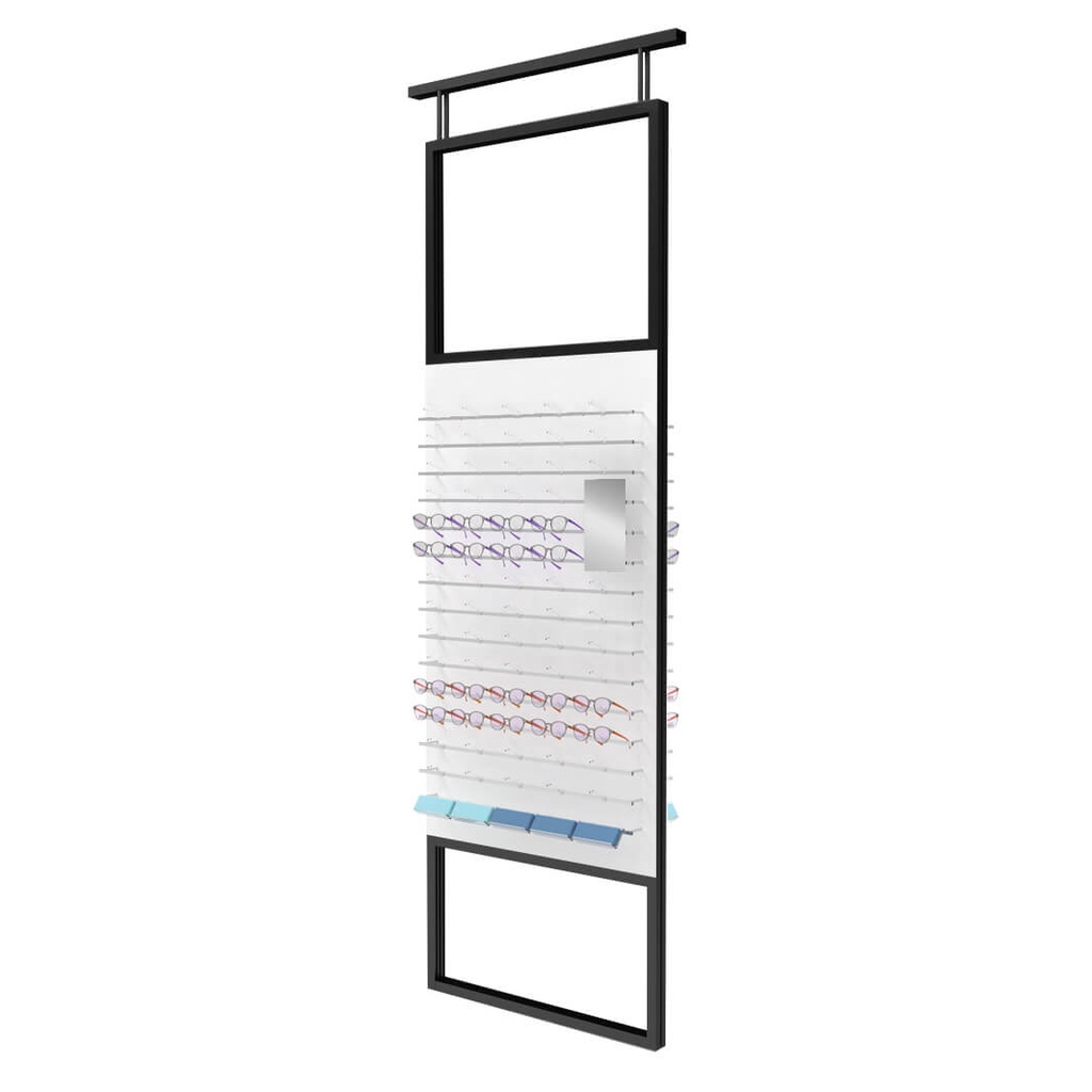 [SW.TE3 / TSF.H.30 black] Espositore Telescope, 2 pannelli con 30 barre (150), 900x1800-4500 mm (struttura nera)