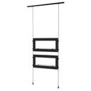 Espositore Sky Line, 2 pannelli con ripiani trasparenti in acrilico, 900x1600-4500 mm