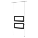 Espositore Sky Line, 2 pannelli con ripiani trasparenti in acrilico, 900x1600-4500 mm