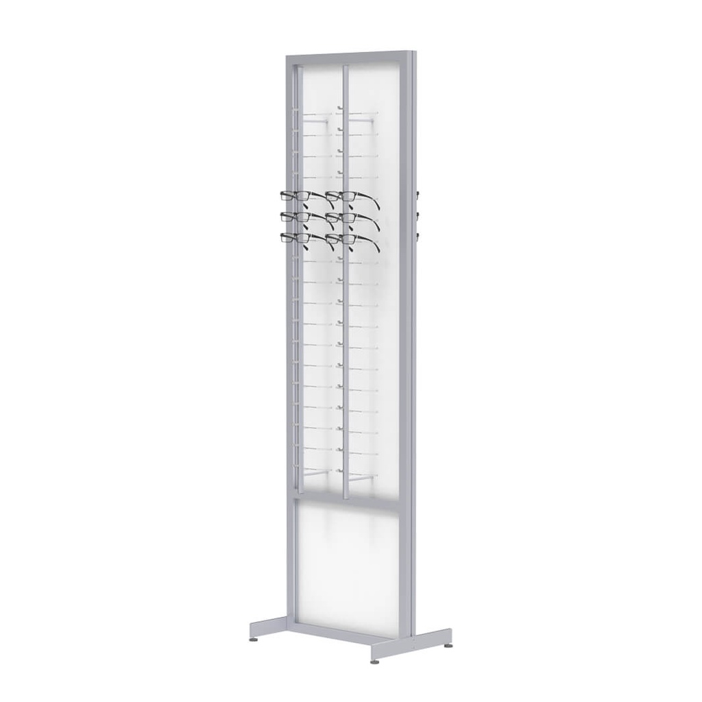 Présentoir FS, plaque fixe double face avec tiges ouvertes