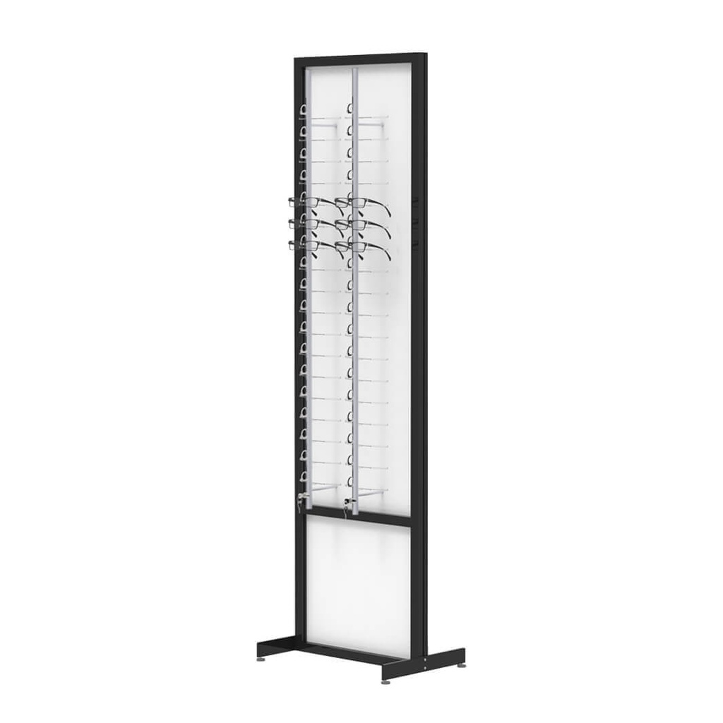 Présentoir FS, plaque fixe avec tiges verrouillables, présentation 1 face