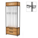 STK FS Präsenter mit oberer Box, 8 Stangen (144), Schrank in Eiche, 930x2270x400 mm