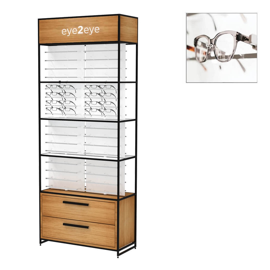 Présentoir STK FS, partie supérieure, 64 barres CL (128), meuble, 930x2270x400 mm