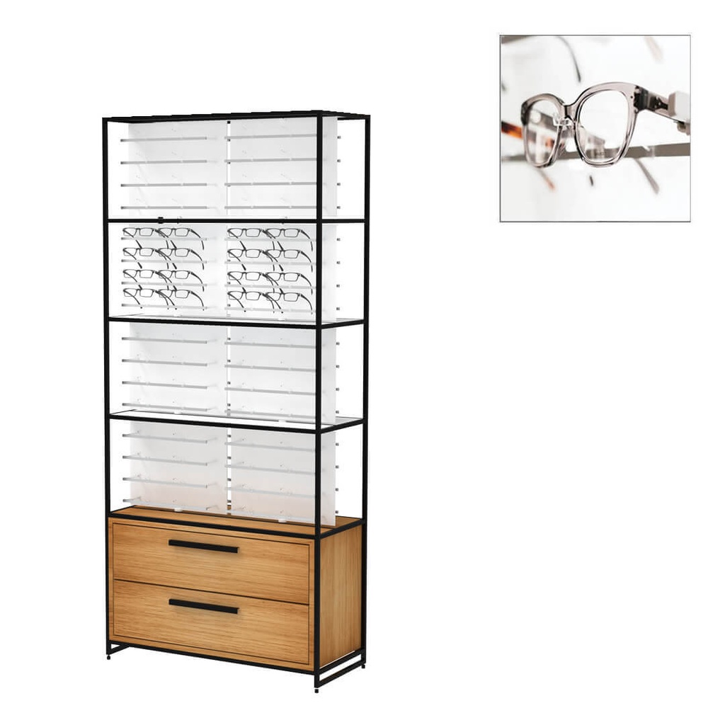 STK Clear Look FS display, 64 bars (128), cabinet, 930x2035x400 mm