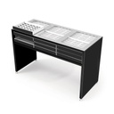 Mesa expositora con bandeja(s), acrílico blanco