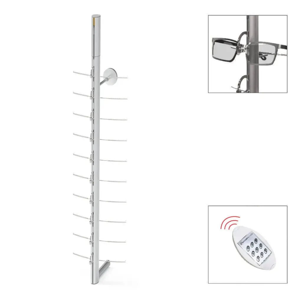 [SRCRF10.1] SRCRF-ferngesteuerte, verriegelbare Stange mit Motor, 10 Fassungen, 940 mm (70 mm) (Aluminiumstange, 1 – Befestigung der Steckdose durch den Stangenboden)