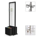 FS display, rotating plate, 4 rods (72 frames), 1 drawer (120 cases), 552x1980x400 mm