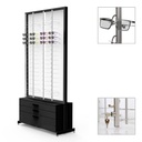 Espositore FS, 8 aste (144) e 3 cassetti (50 montature+50 astucci), 1032x1980x400 mm