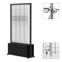 Espositore FS, lastra fissa con 8 aste (144), 4 cassetti con maniglie (80), 1032x1980x400 mm