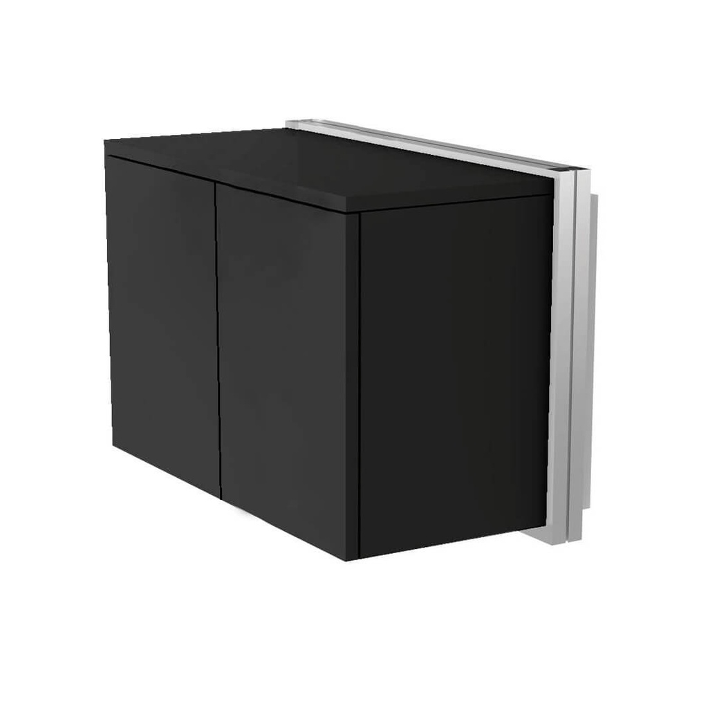 [WU.C.P.70 / BD.70 black] Zidni ormarić s vratima, tip-on otvaranje, soft-close (700x500x400 mm, crni MDF)