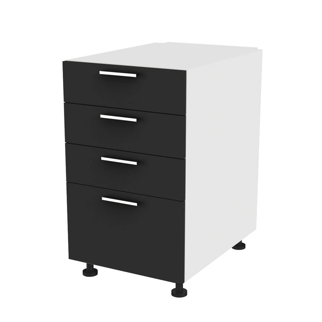 [LA.D4.D / WS.D4 black] LAB cabinet, 4 drawers, 500x850x680 mm (MDF black)