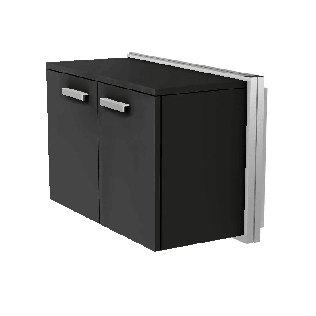 Wall cabinet, 2 doors with handles, soft-close