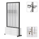 Espositore FS, lastra fissa con 8 aste (144), 4 cassetti (80), 1032x1980x400 mm