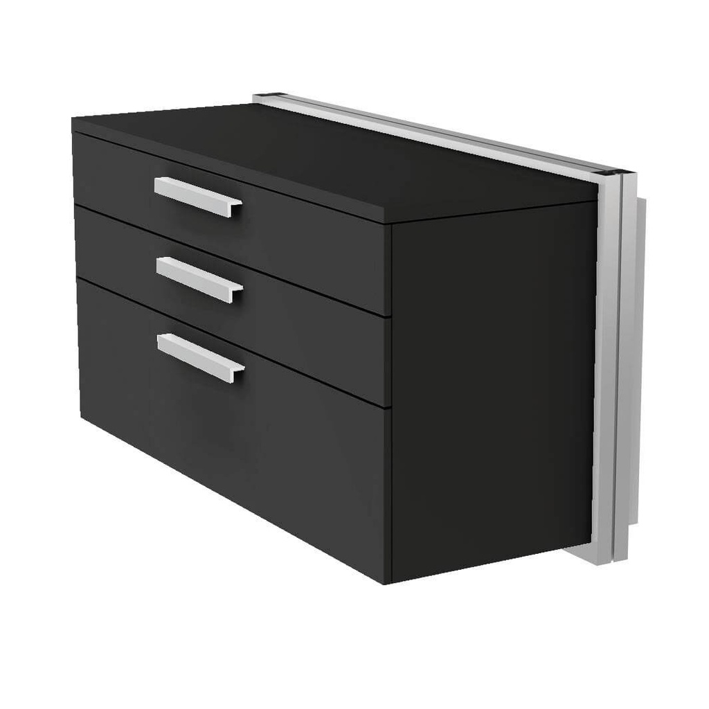 Wandschrank, 3 Schubladen mit Griffen,  Soft-Close