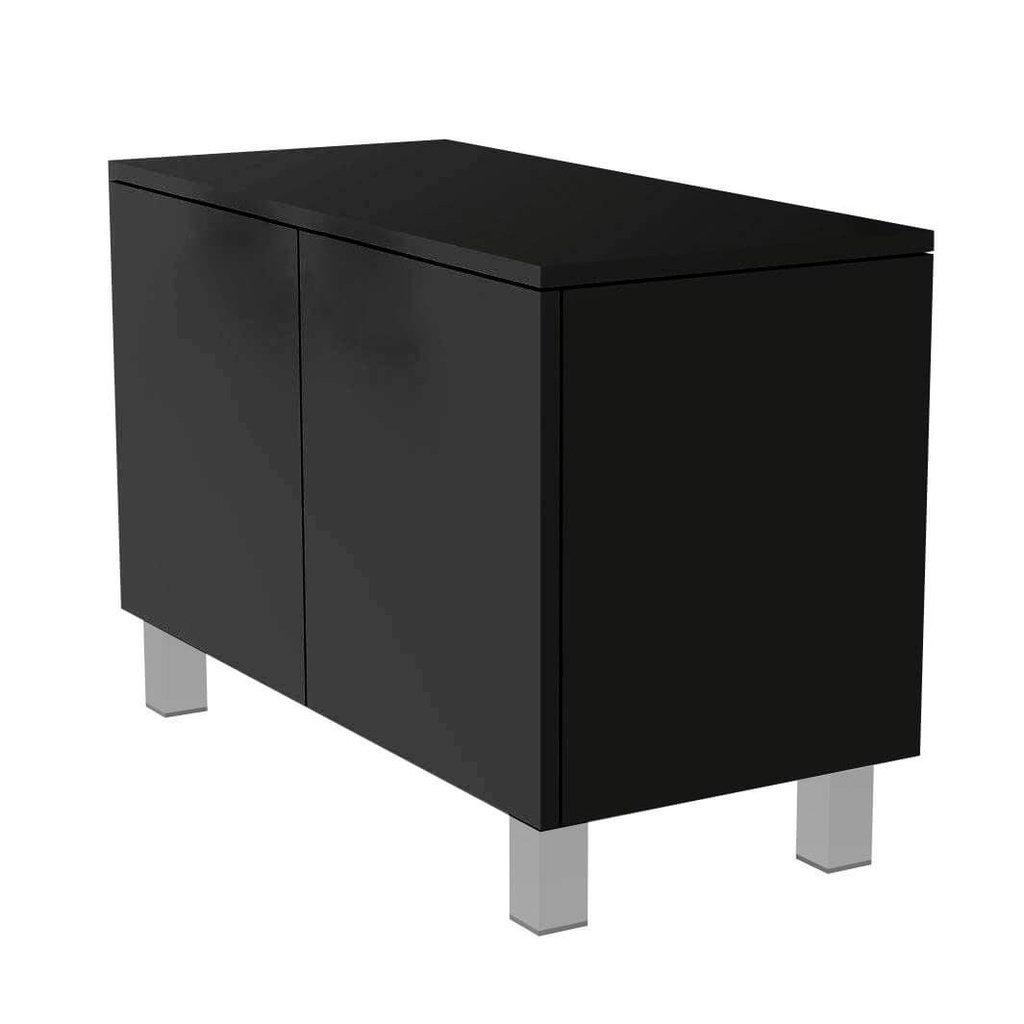 [FU.C.P.90 / BD.P.S.90 black] FC Schrank mit Türen, Tip-On-Öffnung, Soft-Close (900x580x400 mm, schwarzes MDF)