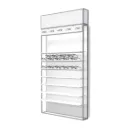 STK Wandpräsenter mit LED-Ablagen, oberer Box, inkl. 5 Logohalter, 930x1765x320 mm