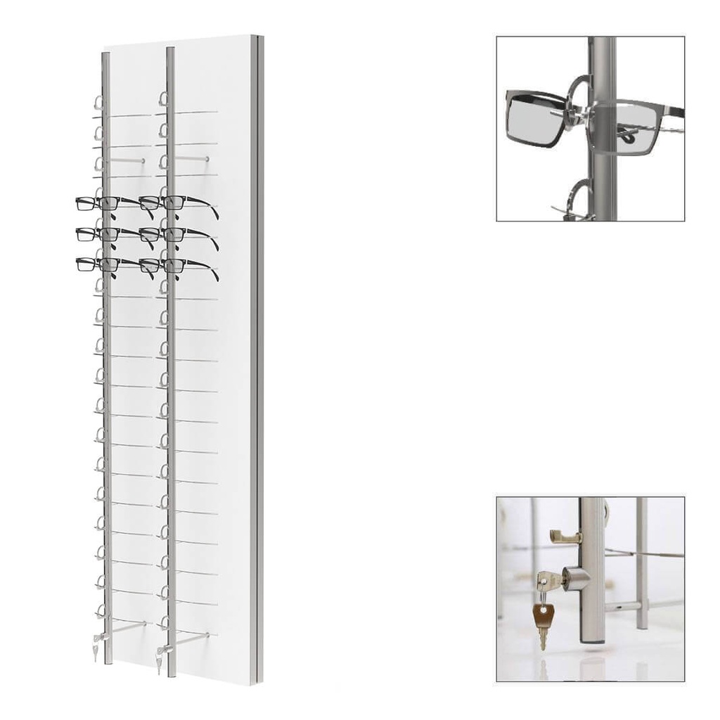 RR wall display, 2 key lockable rods (36 frames), 450x1500x280 mm