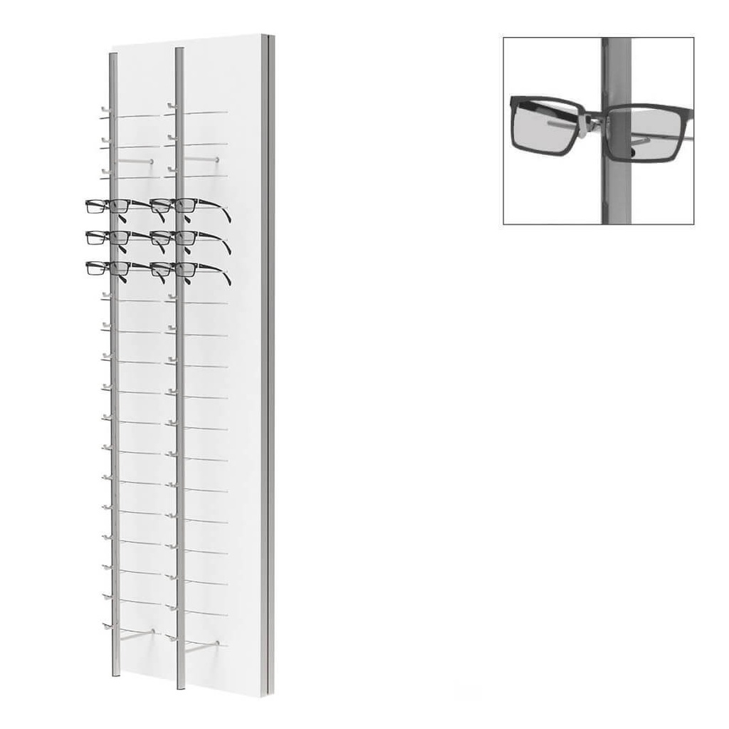RR Wandpräsenter, 2 offene Stangen (36 Fassungen), 450x1500x280 mm