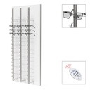 Espositore a parete SRC, 3 aste bloccabili a distanza (54 montature), 700x1500x280 mm