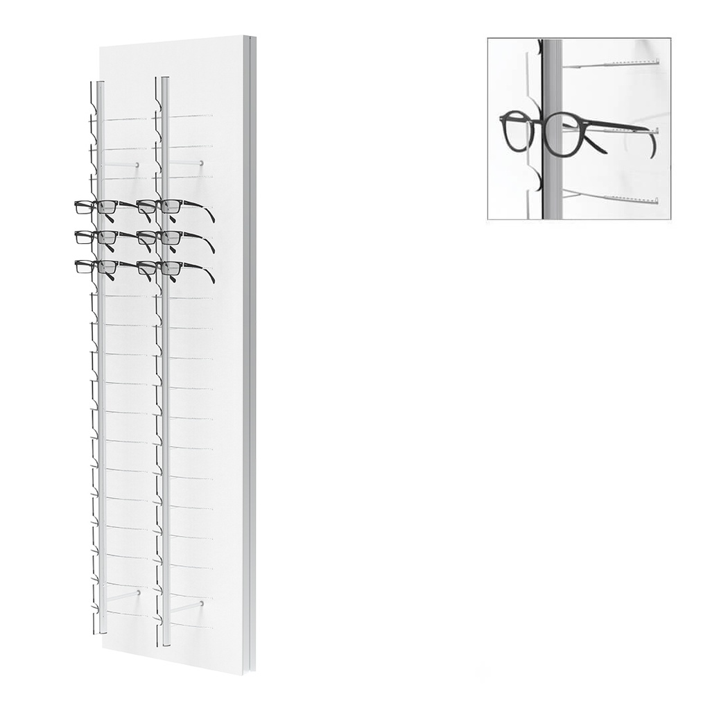 RT Wandpräsenter, 2 offene Stangen (36 Fassungen), 450x1500x280 mm
