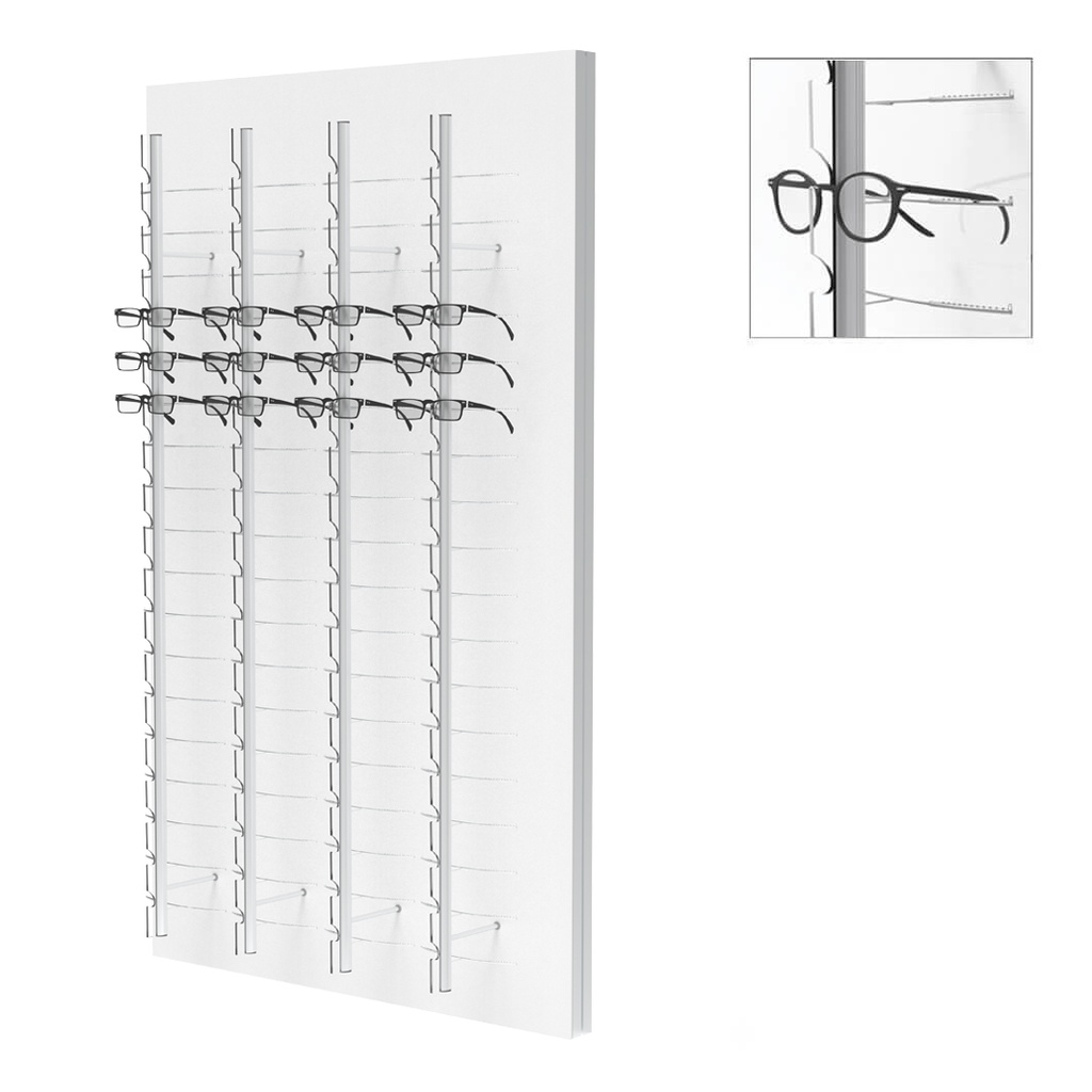 RT Wandpräsenter, 4 offene Stangen (72 Fassungen), 900x1500x280 mm