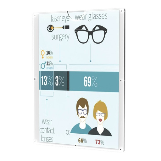 [A.RR.AP / RR.AP] Advertisement holder for rod, exchangeable paper insert, acrylic, DIN A5