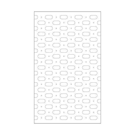 Pin Solo panel with oval holes, pins, satinated acrylic