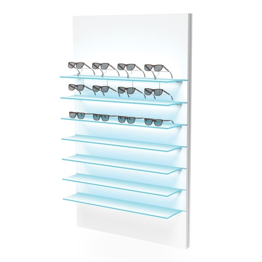 Aura wall display, 7 LED shelves, magnetic