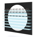 Aura R zidni prezenter, bijeli krug, 7 LED polica, magnetnih, 1800x1500x280 mm