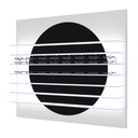 Aura R Wandpräsenter, schwarzer Kreis, 7 LED Ablagen, magnetisch, 1800x1500x280 mm