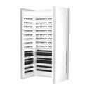 + Dual D2 Rückaufbewahrung, 45 Ablagen, 135 Brillen-/Etuis, 900x1500x195 mm