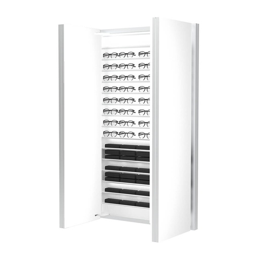 + Stoccaggio posteriore Dual D3S, 15 ripiani, 75 montature/custodie, 900x1500x195 mm