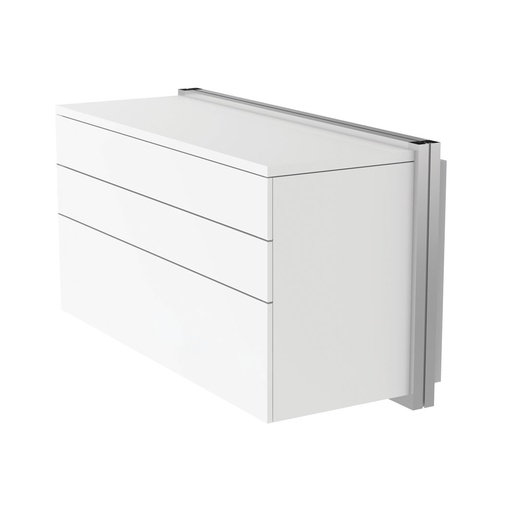 Armoire murale, 3 tiroirs, système push, blanc
