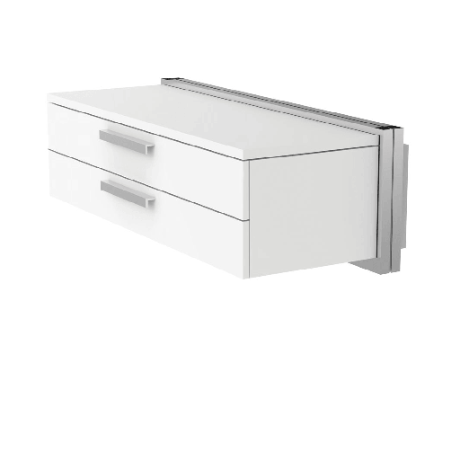 Wall cabinet, 2 shallow drawers with handles, soft-close