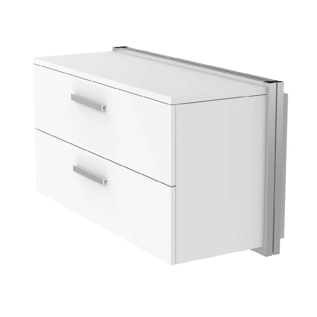Armoire murale, 2 tiroirs profonds avec poignées, fermeture douce