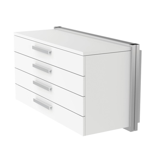 Wandschrank, 4 Schubladen mit Griffen, Soft-Close