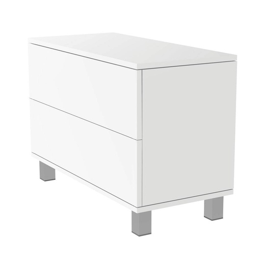 FS Schrank mit 2 tiefen Schubladen, Push-System, weiß