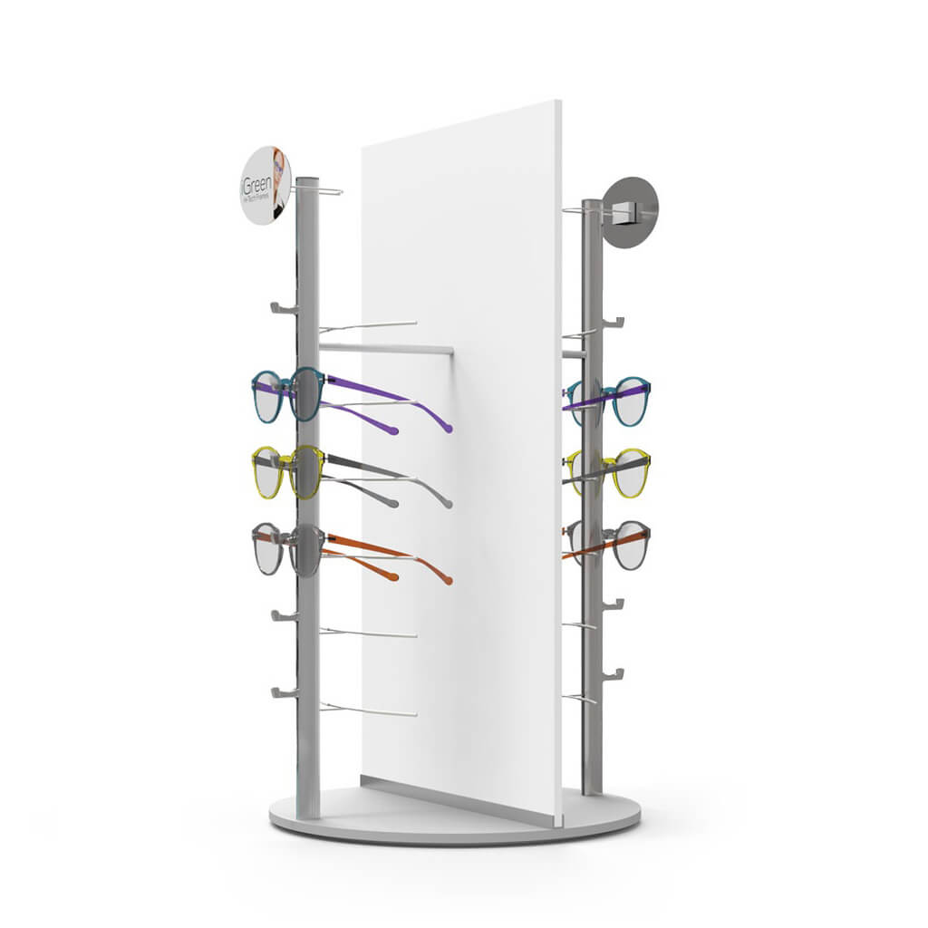 Tisch-Präsenter mit 2 RR6 Stangen (12), Drehteller, 330x620 mm