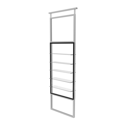 Présentoir Telescope, 5 étagères en verre, 900x1600-4500 mm