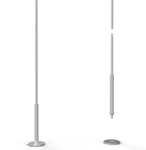 Telescopic rod for shop window elements, Φ8/Φ14, 1500-4000 mm