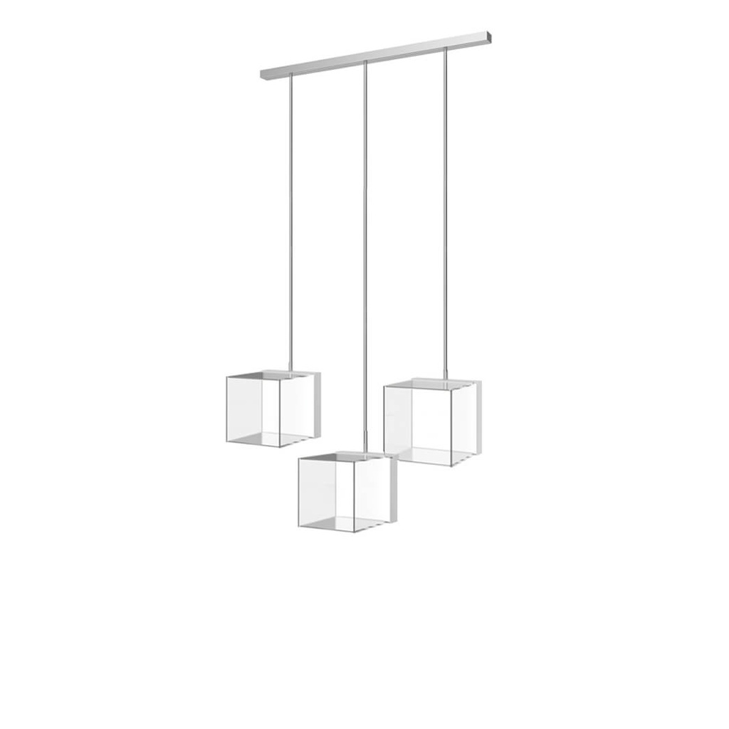Espositore Sky Line Solo, 3 aste LED con 3 scatole LED in acrilico, 1000x1600-4500 mm