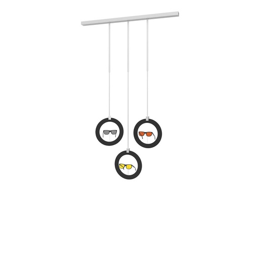 Espositore Sky Line Solo, 3 cornici decorative rotonde, 1000x1600-4500 mm