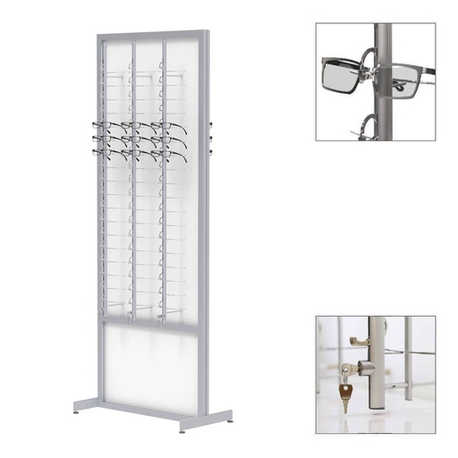 FS display, 2-sided fixed plate with lockable rods