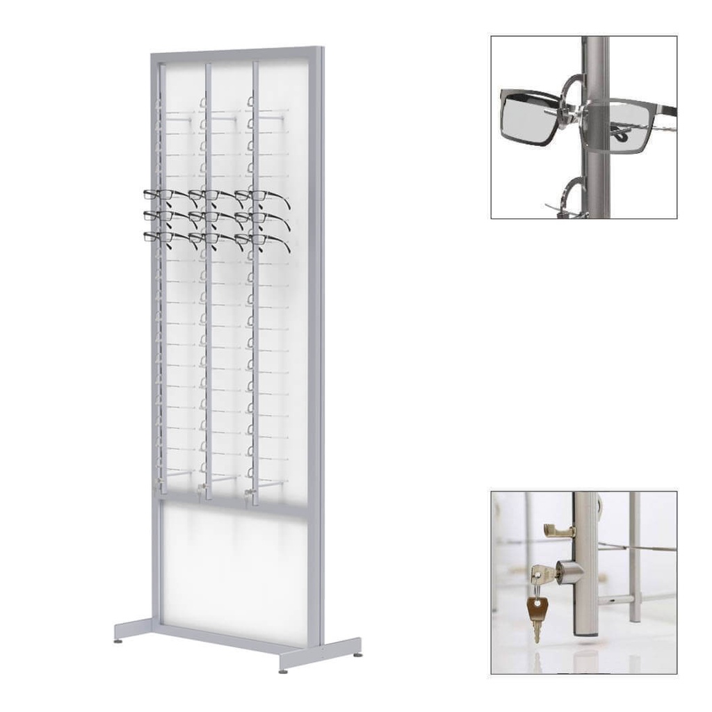 FS display, 1-sided fixed plate with lockable rods