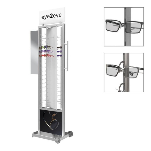 Expositor FS, base FW2, placa giratoria con 4 barras (72), 560x2000x470 mm