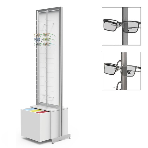 FS prezenter, rotirajuća ploča s 4 cijevi (72), 1 ladica za etuie (120), 552x1980x400 mm